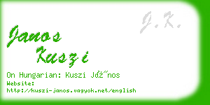 janos kuszi business card